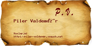 Piler Valdemár névjegykártya